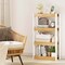 Costway 1/2 PCS 4 Tier Bookshelf Wooden Bookcase with Dual Anti-Tipping Kits Open Shelving Unit Natural/Brown